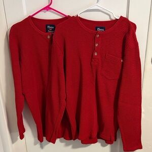 Seager x Coors Red Thermal Long Sleeve Shirts (Lot of 2)